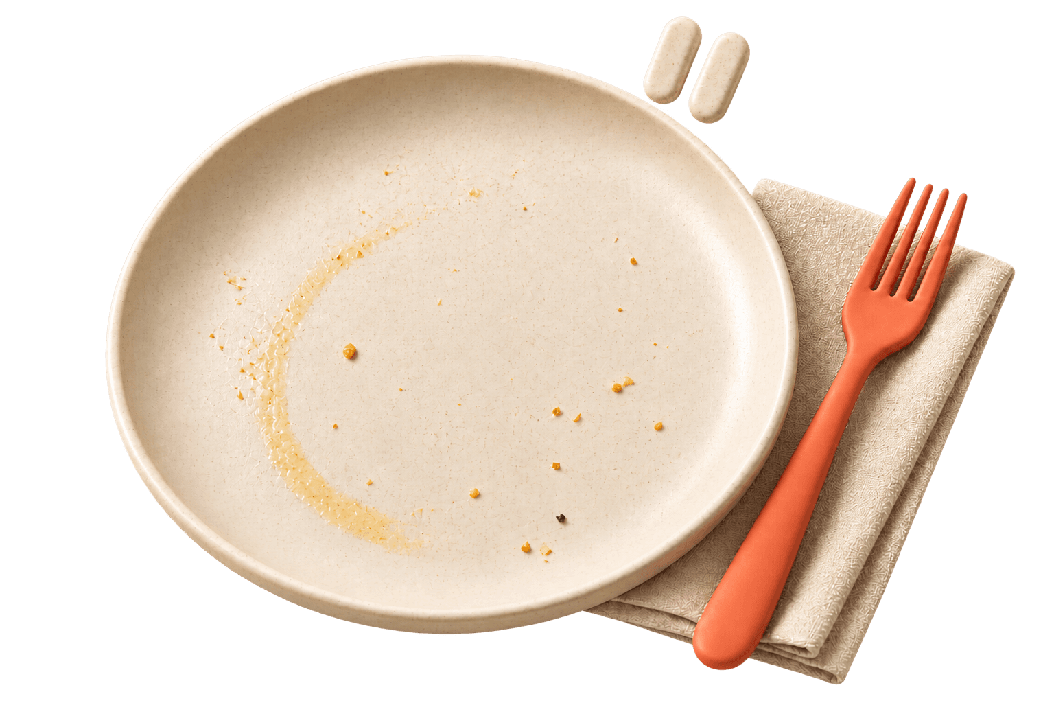 An empty plate after a finished meal